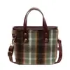 Bolsa Cesta Xadrez de Lã Atacado Grande Capacidade 2025 Nova Casual Retro Tendência Bolsa Tote Balde Transversal para Mulheres