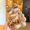 Horquilla de pelo de peluche Milk Curry de celebridades de Internet, flequillo de lana nuevo, clip lateral, otoño e invierno, linda horquilla con lazo, tocado