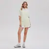 Traje Deportivo Caijue para Tenis para Mujer, Falda Plisada con Cuello Polo Rayado con Pantalones Cortos de Seguridad Antiexposición para Bádminton y Golf