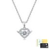 Collar de Plata S925 Alas de Corazón Moissanita, Suministro Exclusivo Transfronterizo, Cadena Ligera de Lujo para Clavícula, Suministro Directo de Fábrica