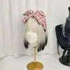 Nova Faixa de Cabeça com Laço Xadrez Retrô Leve Diária Para Mostrar o Rosto Rosto Pequeno Lavar Rosto Faixa de Cabelo de Tecido Grampo de Cabelo Atacado