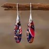 Pendientes de Aro con Colgante de Gota de Agua Piedra del Emperador Neo Bohemia Transfronterizos Pendientes Joyería Popular Europea y Americana de Piedra Natural
