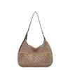 Bolso de Gran Capacidad para Mujer, Nuevo Bolso de Hombro de Paja Tejido a Mano de Tendencia Primavera y Verano para Vacaciones en la Playa, Bolso Cruzado