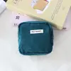 Bolsa de Almacenamiento Portátil Estilo Ins para Niñas, Mini Neceser, Bolso para Labiales, Billetera de Pana de Gran Capacidad, Bolsa Cuadrada Pequeña