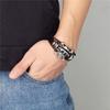 Venta caliente de Temu pulsera punk de calavera transfronteriza europea y coreana no convencional pieza única pulsera de cuero con cabeza de fantasma que gotea