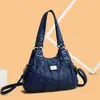 Bolso de Hombro para Mujer Yoroooi Versátil Europeo y Americano Streetwear Bolso de Hombro Lavado Diario Práctico Vintage Lavado