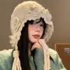 Sombrero de Punto Hecho a Mano con Flor Tridimensional para Mujer Otoño Invierno Estilo Coreano Adelgazante Rostro Borla de Perlas Sombrero de Lana Cálido Envolvente para la Cabeza