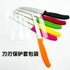 Cuchillo de cocina explosivo transfronterizo para bistec casero con mango de plástico, acero inoxidable, cabeza redonda puntiaguda para fruta, cuchillo de bistec en stock