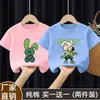 Ropa infantil camiseta de manga corta para niños 2026 nuevo estilo de verano para niños mayores, top de verano de algodón puro de manga media para niños