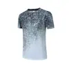 Ropa de Secado Rápido para Senderismo al Aire Libre en Verano para Hombres, Camiseta Elástica de Cuello Redondo y Media Manga para Deportes y Ocio, Top de Entrenamiento de Fitness de Seda de Hielo