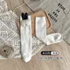 Meias Infantis 2025 Outono e Inverno Acessórios Coelho Agulha Dupla Novas Meias Felpudas para Meninas Meias de Cano Alto Infantis Fabricante Atacado