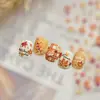 Pegatinas de Manicura en Relieve Hoja de Arce Otoñal Ardilla de Dibujos Animados Uñas Cortas Pegatinas para Uñas Hojas Adornos para Diario de Mano Uñas Portátiles
