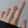 S925 Sterling Silver Sparkling Pig Nose Round Silver Bean Ring Korean Niche Stacked Chain Ring R00853