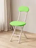 Taburete Plegable con Respaldo, Silla con Cojín Suave, Silla Sencilla para el Hogar, Silla Plegable para Dormitorio, Taburete Pequeño para Balcón, Taburete Redondo Portátil