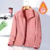 Suéter de Lã Dupla Face Outono e Inverno Masculino Esportes ao Ar Livre Lazer com Forro de Lã Jaqueta Cardigan de Lã Coral Espessa Pai