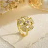 Anillo giratorio con cremallera para mujer, joyería chapada en oro, súper brillante, nicho, sensación de alta gama, vendedor estrella transfronterizo europeo y americano, circonita, anillo abrible
