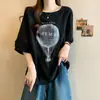 Camiseta de Manga Curta com Renda Patchwork Plus Size para Mulheres, Novo Estilo de Verão, Caimento Solto, Versátil, Emagrecedora e Valorizadora para Mulheres