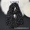 Lenço de Chiffon Estampado de Bolinhas Estilo Francês, Lenço Longo Leve Respirável de Gaze para Primavera e Verão, Lenço de Pescoço Casual Retrô