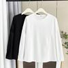100kg Mulher Gorda Outono Inicial Nova Moda Renda Patchwork Manga Longa Blusa Tamanho Grande Feminina Casual Slim Camiseta 7947