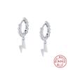Aretes de Plata Esterlina S925 Aretes Minimalistas con Cuentas INS Aretes de Rayo Hebilla para la Oreja Moda Europea y Americana Aretes Personalizados