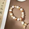Pulsera Bodhi Quemada con Carbón, Pulsera Bodhi Garra de Gato Quemada con Carbón, Estilo Garra de Gato DIY, Pulsera Estilo Chino Nuevo, Cuentas de Oración Estilo Étnico
