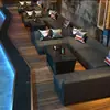 Sofá de Luxo Leve para KTV Sofá em U Sofá em L Combinação com Mesa de Centro Bar Clube Boate Sala K Cabine Dedicada
