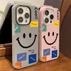 Adecuado para iPhone 17 Pro Max Etiqueta Cara Sonriente Funda para Teléfono iPhone 15 Cobertura Completa 16/14 Nicho