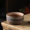Xícaras de Chá de Cerâmica Dourada Atacado para Uso Doméstico, Conjuntos de Chá Kung Fu, Xícaras de Degustação, Xícaras para Beber, Xícaras Individuais de Cerâmica Rústica, Tigelas de Chá
