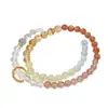 [color soda] alta calidad natural cristal de aguamarina pulsera mujeres cristal de fresa torre púrpura de cristal pulsera venta al por mayor