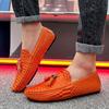 Comercio Exterior Talla Grande 47 Zapatos Doug para Hombre Jóvenes Zapatos de Moda Patrón de Cocodrilo Borla Casuales Zapatos de Cuero Zapatos para Conducir Zapatos Perezosos Zapatos de Hombre