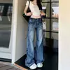 Jeans Retro Micro-Campana para Mujer 2026 Otoño Nuevo Estilo Americano Cintura Baja Sueltos Rectos Pierna Ancha Versátiles Pantalones de Campana