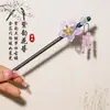 Grampo de Cabelo de Garça Voadora Estilo Antigo Grampo de Cabelo de Ébano Sintético Acessórios Hanfu Novo Estilo Chinês Grampo de Cabelo Cheongsam Joias Atacado para Mulheres