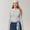 Nuevo Suéter de Cachemir 100% Puro Otoño 2026 con Cuello Semi Alto para Mujer, Top de Capa Base Tejido Estilo Coreano