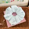 Scrunchie Grande Color Sólida Vazado Estilo Coreano para Mulheres, Elástico Grande para Rabo de Cavalo Baixo, Acessório de Cabelo Elástico Gentil e Simples