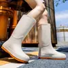 Botas de Chuva de Cano Alto Estilo Coreano e Japonês para Mulheres 2026, Sapatos de Água Quentes Longos, Novo Modelo de Sapatos de Água, Botas de Tornozelo Resistentes à Água