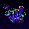 Fornecimento de Guangzhou E-commerce Transfronteiriço Decorações de Paisagismo para Aquário Peixe Tanque Tipo Coral Artificial Macio de Silicone - 3 Chifres
