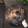 Mouse pad redondo computadora pequeño portátil acolchado antideslizante masculino y femenino portátil con mini lindo una generación de cabello