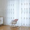 Cortinas de estilo europeo, directas de fábrica, con hilo bordado francés, cortinas semi-sombreadas, gasa blanca, para sala de estar, dormitorio, partición.