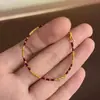 Pacífico Todos os Anos ~ Pulseira de Corda Vermelha Dourada Quebrada Estilo Chinês Novo Design de Nicho Simples da Moda Pulseira Fina de Abóbora Dourada