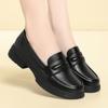 Sapatos femininos da moda com boca rasa e fundo macio, confortáveis, pretos, clássicos, para todos os gostos, pequenos, de couro, para mães, trabalho e deslocamento, sapatos de camada única