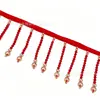 6.5cm Encaje de cuentas hecho a mano Accesorios para disfraces de escenario DIY Estilo étnico Cinta Flecos Rojo y dorado
