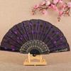 Estilo Retro Calado Negro Lentejuela Wing Chun Abanico Danza Abanico Encaje Estilo Chino Cheongsam Dinastía Han Abanico Plegable Estilo Oscuro