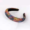 Diadema nueva transfronteriza para mujer, diadema barroca europea y americana con pedrería, accesorios para el cabello, diadema de esponja con estampado de leopardo, tocado