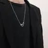 Collar para Hombre Cadena Trendy Hip-Hop Clavícula Accesorios de Nicho Combinable Colgante Atractivo Esposas Distintivas Estilo Europeo y Americano para Mujer Estilo Frío y Fresco