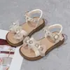 Sapatos Infantis 2026 Verão Estilo Coreano Modernos Sandálias Little Chanel Laço Elegante Sandálias de Princesa para Meninas Sapatos de Praia
