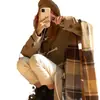 Abrigo de Lana para Mujer Otoño e Invierno Estilo Coreano Estudiante Aspecto Adelgazante Holgado Botón de Cuerno Pequeño de Longitud Media Abrigo de Lana Moderno