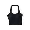 Camisole decote halter para mulheres, novo estilo de verão 2026 com bojo, adequado para usar por cima, lindo design nas costas, top justo sem mangas
