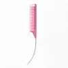 Fabricante Qimei Salão de Cabeleireiro Penteador Pente de Cauda Fina Cor Pura Anti-Alta Temperatura Distribuição para Salão de Cabeleireiro Pente de Agulha de Aço para Styling de Mechas