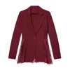 Ropa de Mujer 2026 Primavera Nuevo Estilo Europeo y Americano Moda Simple Versátil Bloques de Color Encaje Ajustado Blazer