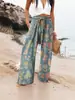 2026 Ropa de Mujer Transfronteriza Amazon Nuevo Cintura Alta Casual Holgado Pierna Ancha Pantalones Y2 Comercio Exterior Estampado Digital